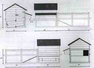 drawing showing dimensions of grosvenor hen house